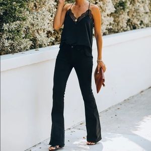 NWT Kan Can Black Mid Rise Bellbottom Flare Jeans